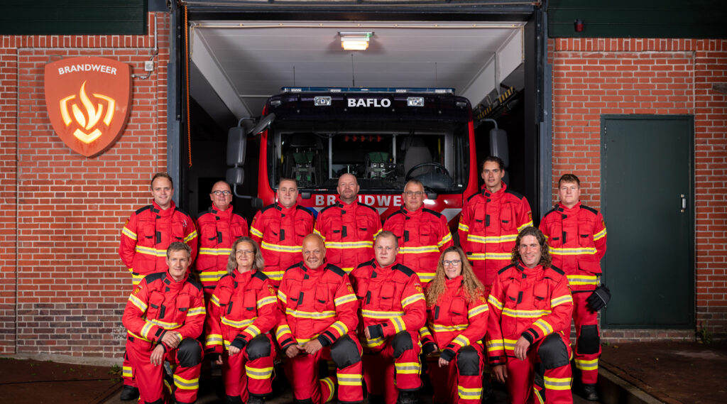 Een groepsfoto van de ploegleden van Brandweer Baflo